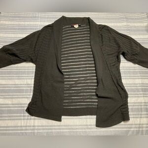 Say What? black open cardigan.